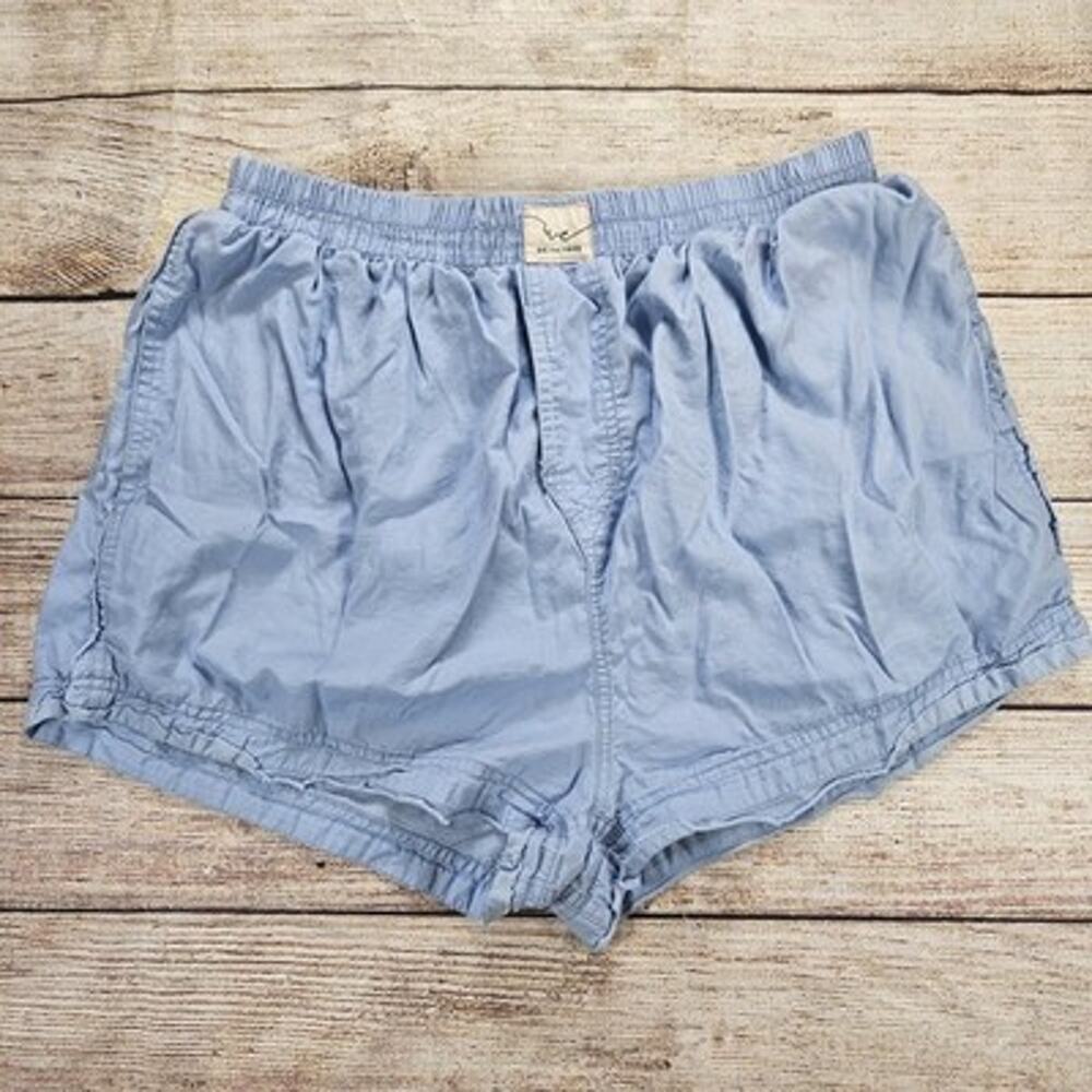 We The Free People Intimately Day to Day Boxer Shorts Placid Blue Pockets L